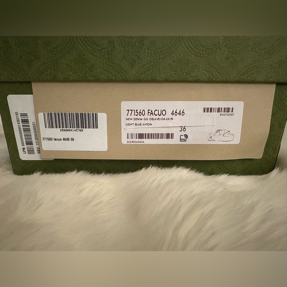 Gucci Platform Sandal  
NEW DENIM GG DELAVE/GR.GR.PR
LIGHT BLUE/AVION - Picture 7 of 9